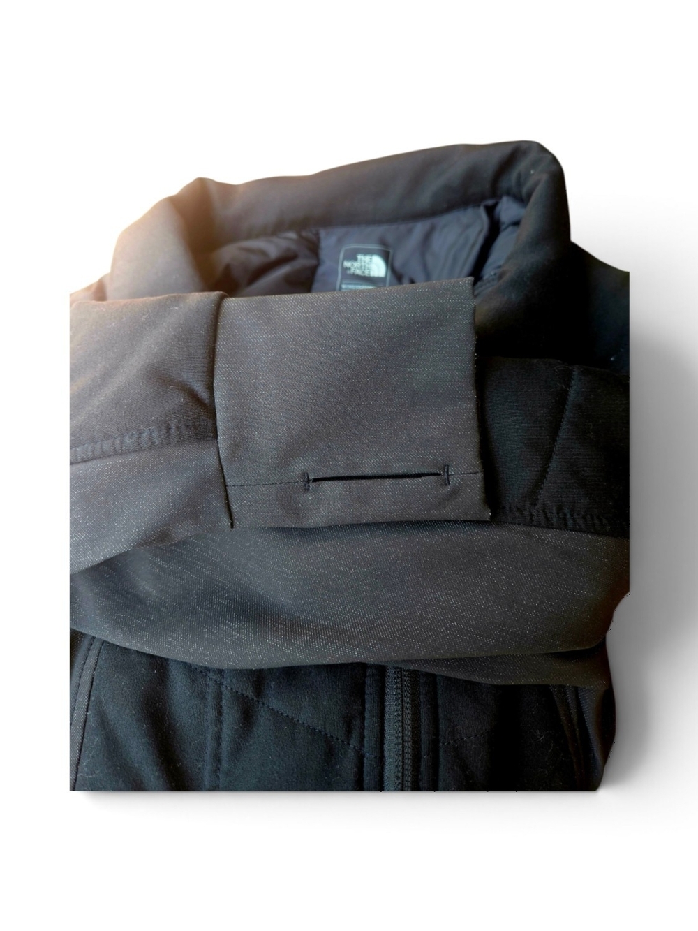 The North Face Bomber Jacket Size Small Stretch Full Zip Thumbhole Cuffs - Picture 3 of 6